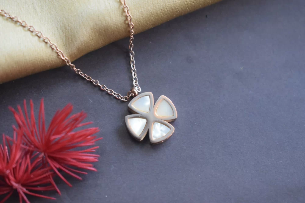 Featured -Reversible Clover Mother-of-Pearl Pendant Necklace