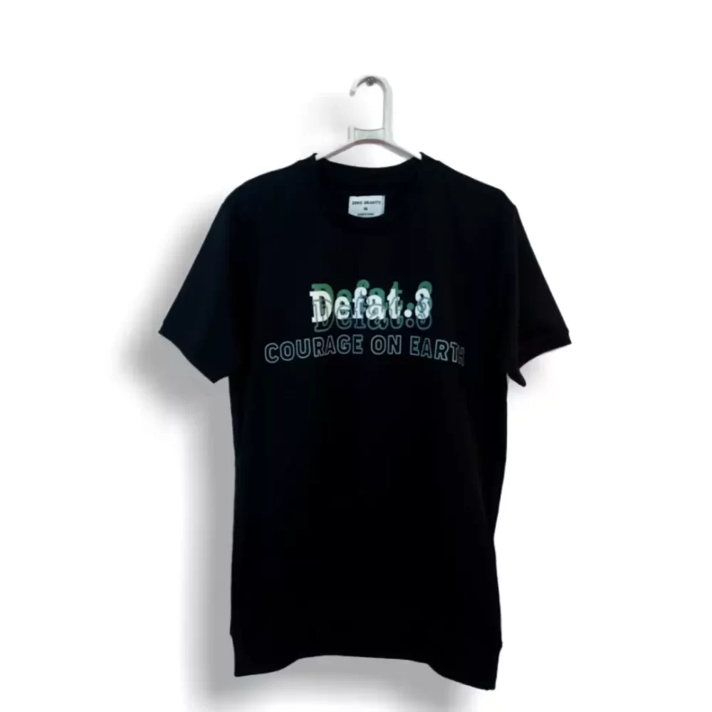 Courage on Earth Defat.3 Black Graphic T-Shirt