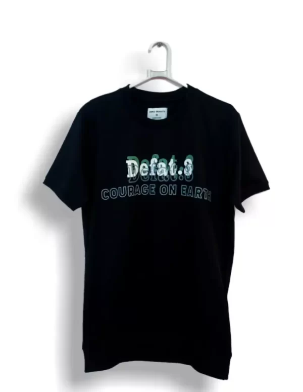 Courage on Earth Defat.3 Black Graphic T-Shirt