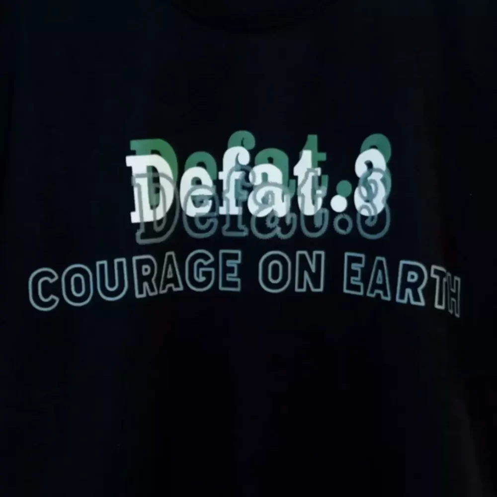 Courage on Earth Defat.3 Black Graphic T-Shirt- 1